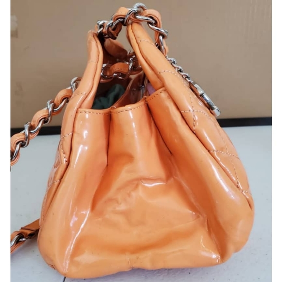 CHANEL Orange Patent Mademoiselle Bowling … - Picture 7 of 14